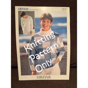 New Sirdar 5629 Denim Tweed DK Double Knitting Pullover Sweater Pattern